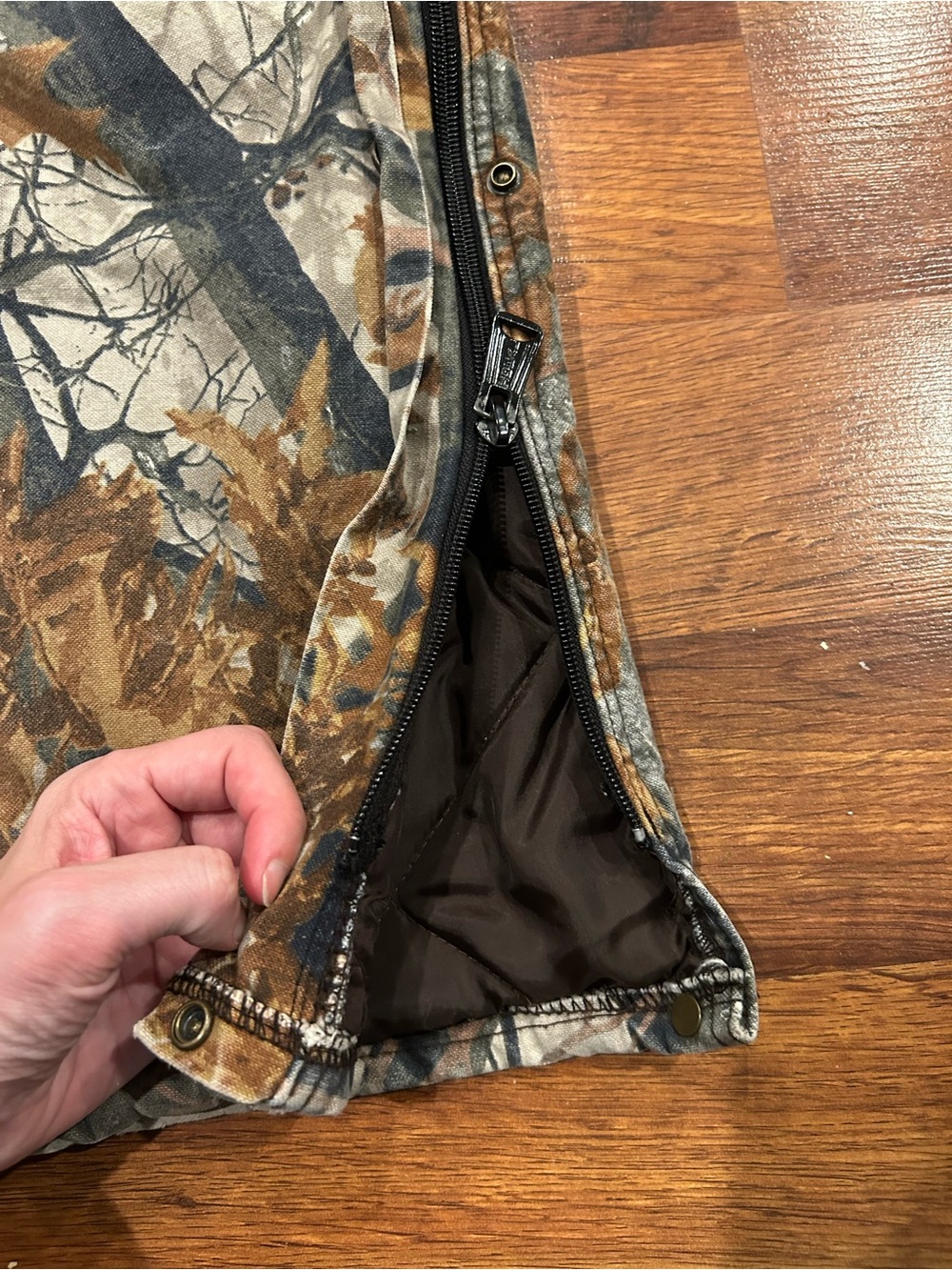 Berne Apparel Camo Insulated Hunting Bib Overalls X-large Short Zip XL Pockets - Picture 3 of 11